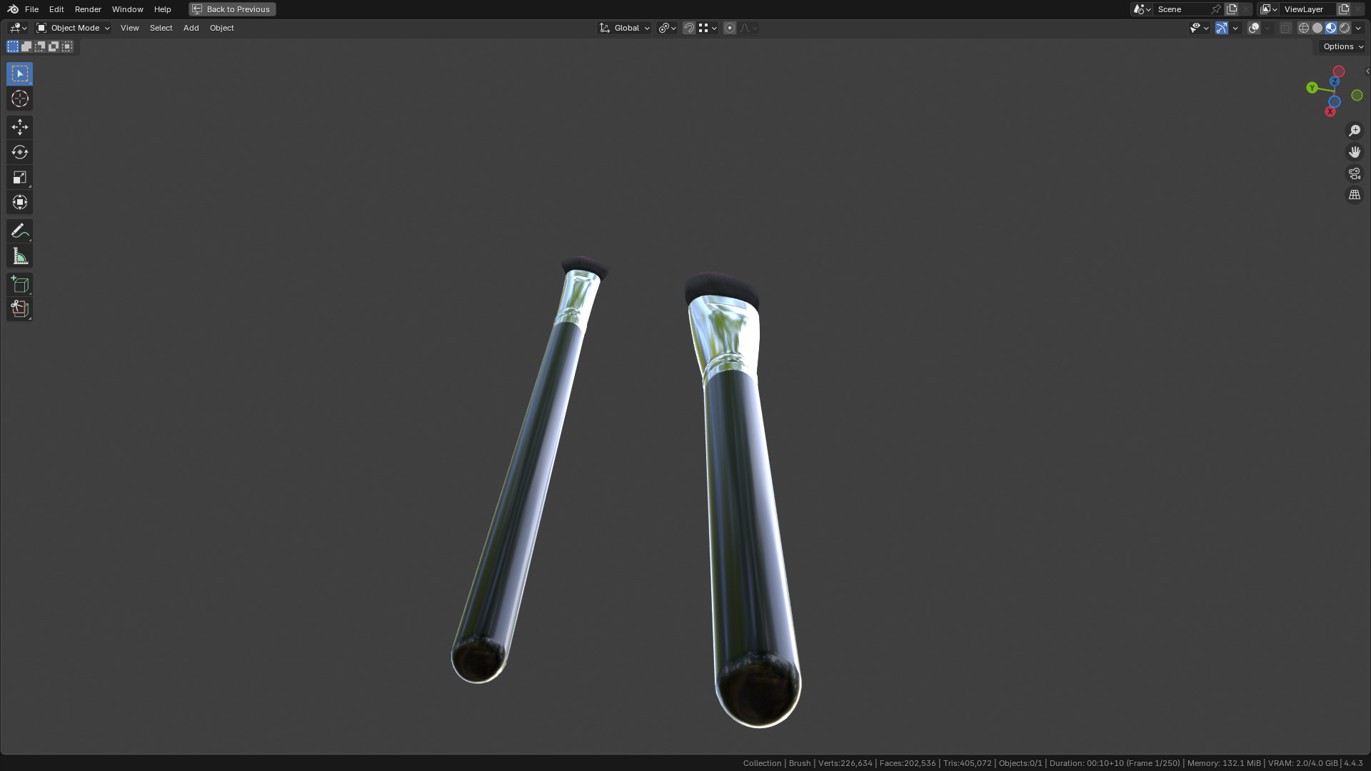 Make Up Brush PBR 25 3D model_7