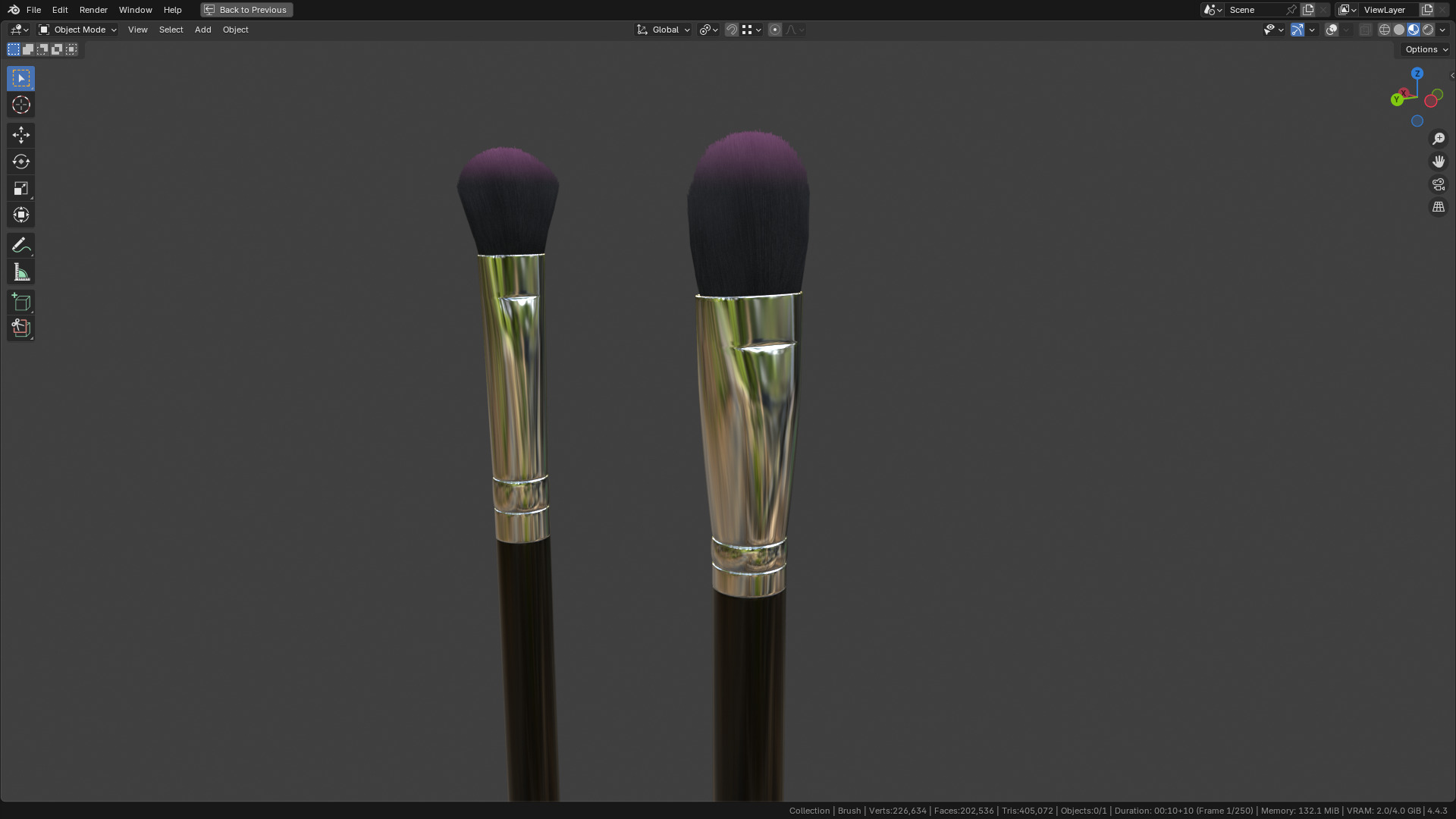 Make Up Brush PBR 25 3D model_13