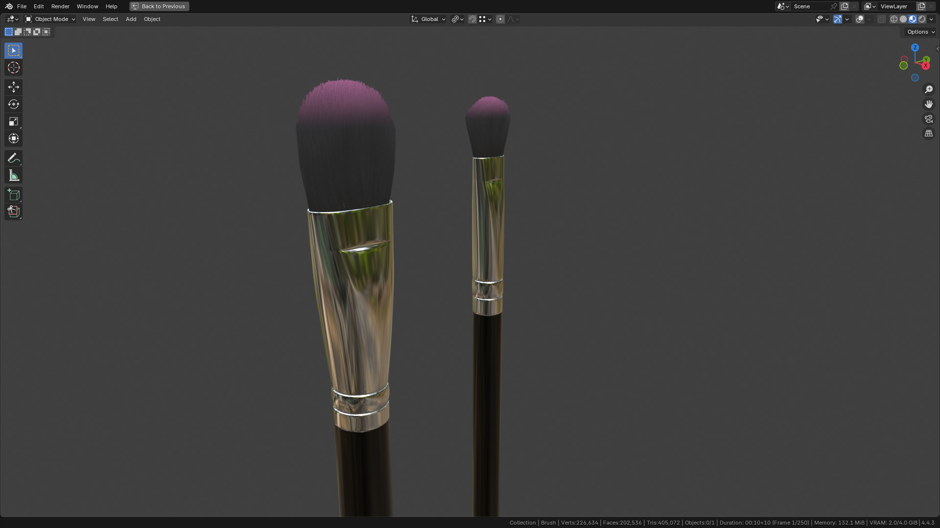 Make Up Brush PBR 25 3D model_12