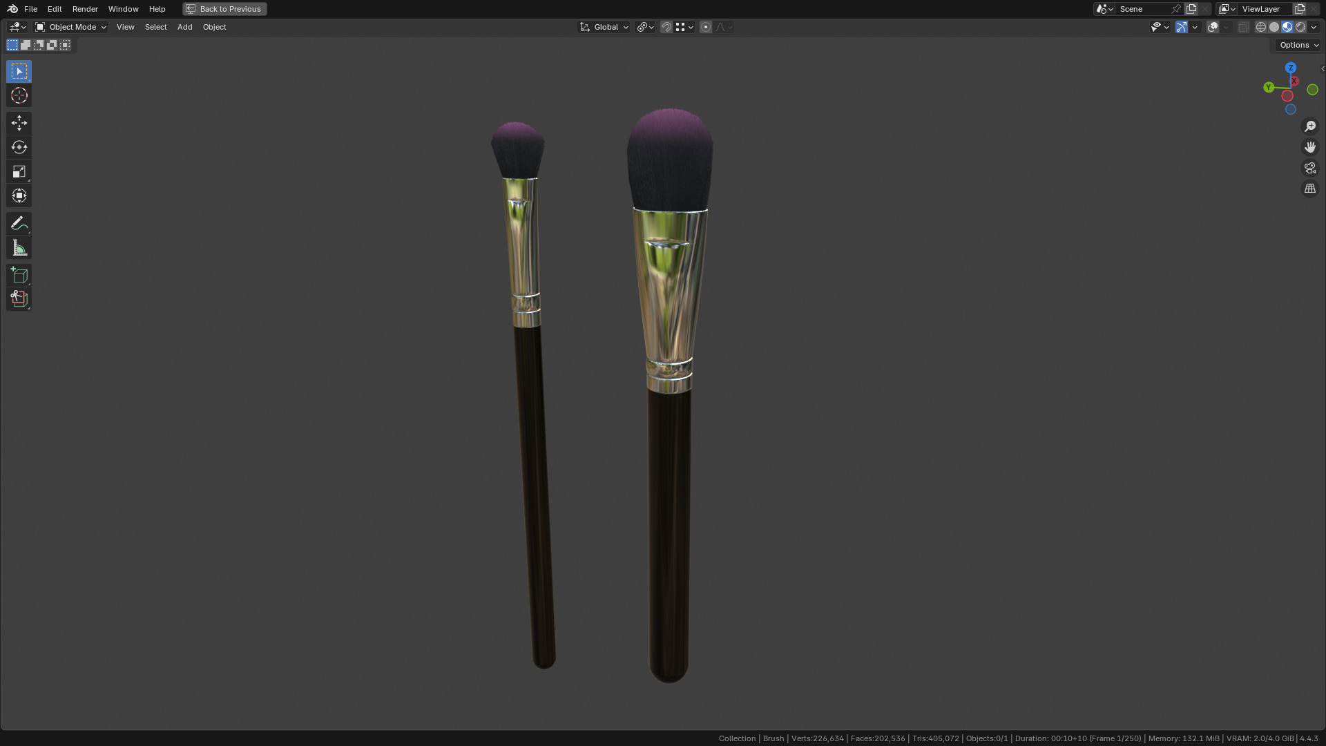 Make Up Brush PBR 25 3D model_21