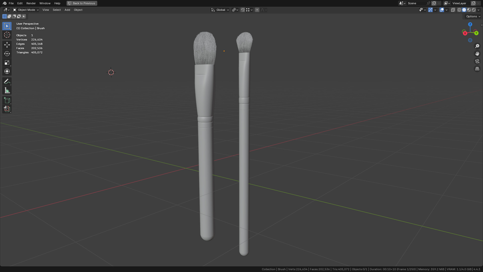 Make Up Brush PBR 25 3D model_33