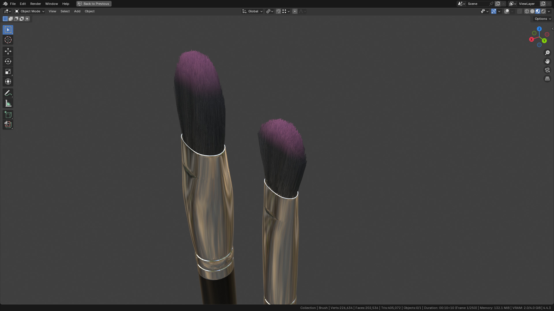 Make Up Brush PBR 25 3D model_11