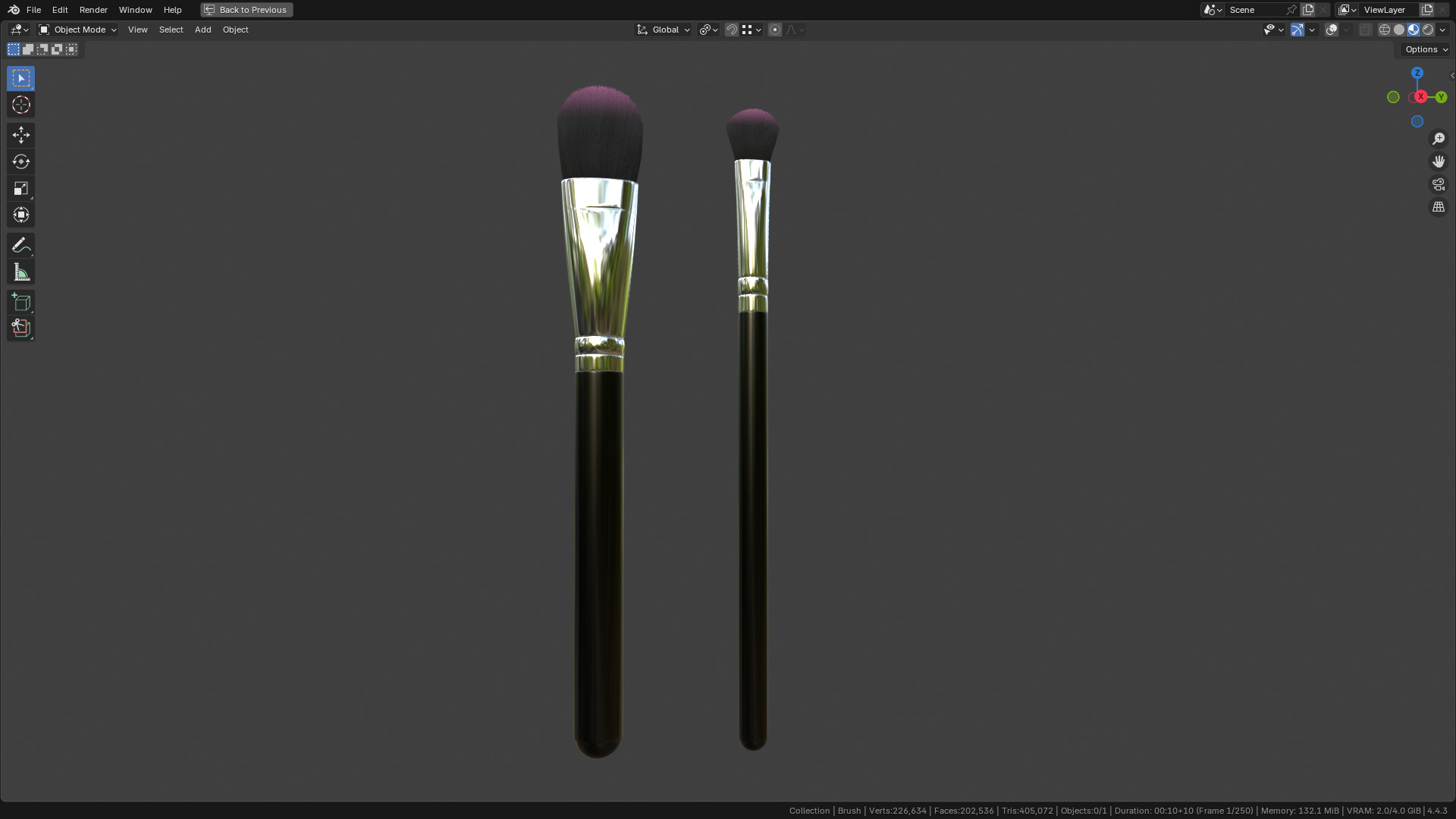 Make Up Brush PBR 25 3D model_19