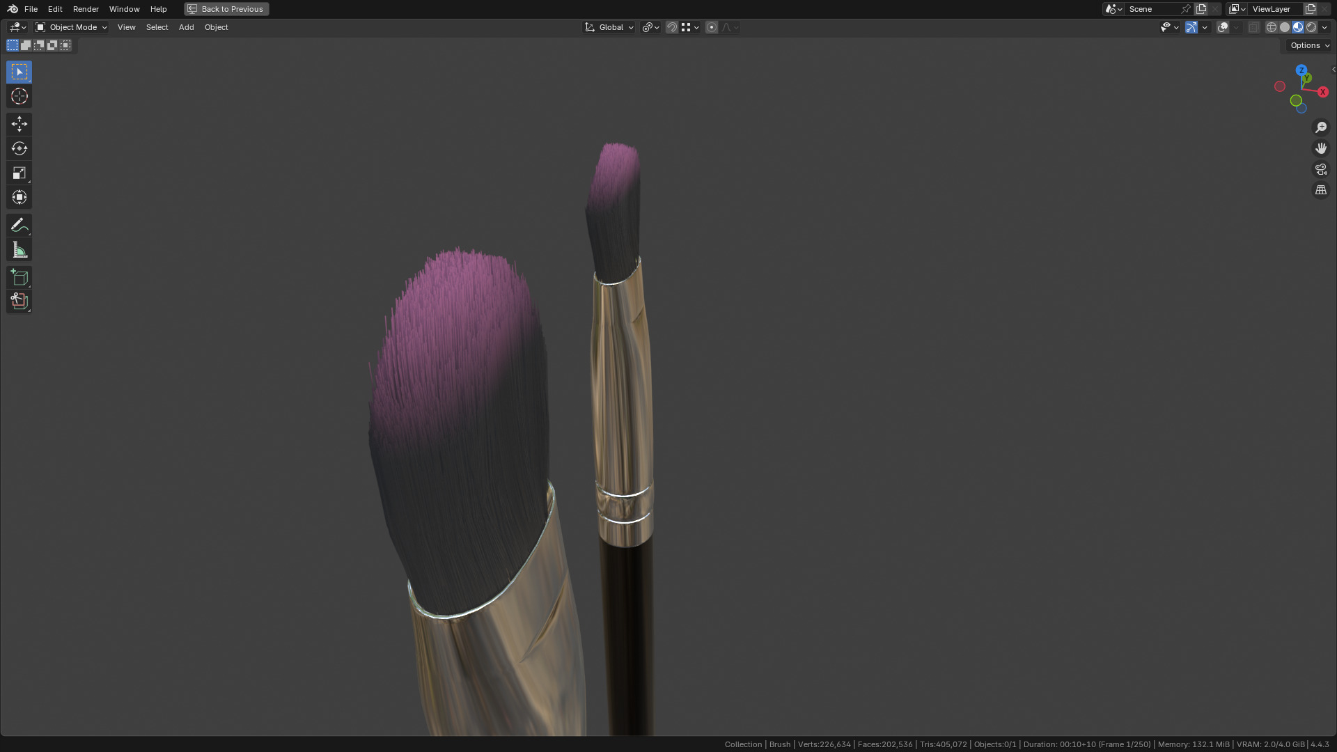 Make Up Brush PBR 25 3D model_9