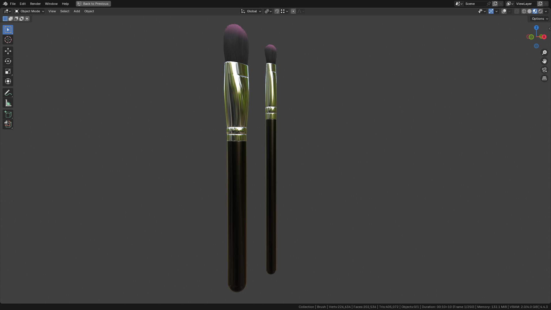 Make Up Brush PBR 25 3D model_40