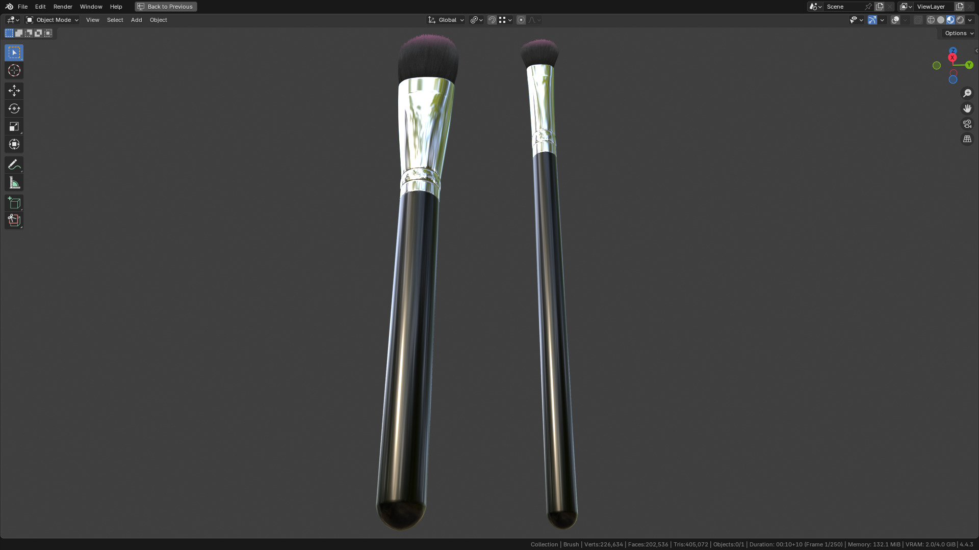 Make Up Brush PBR 25 3D model_3
