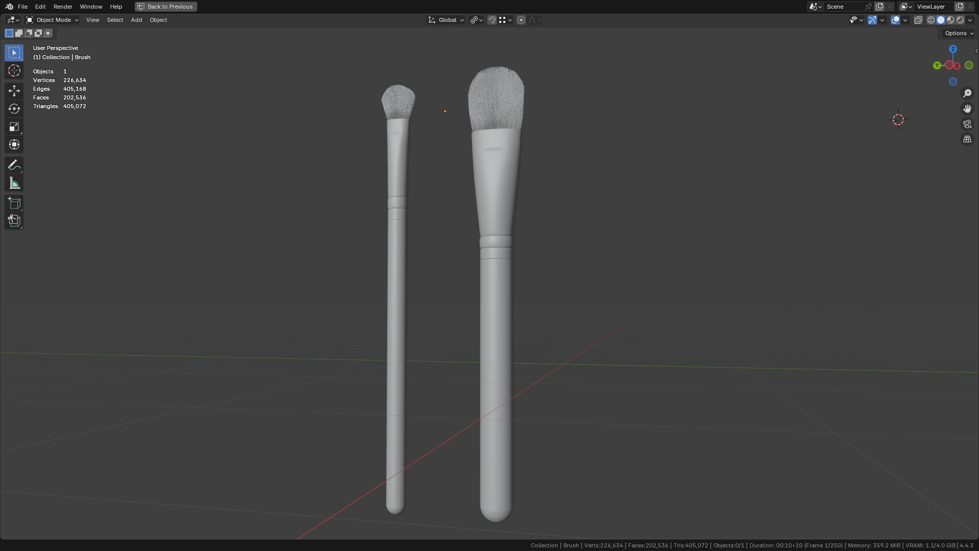 Make Up Brush PBR 25 3D model_36