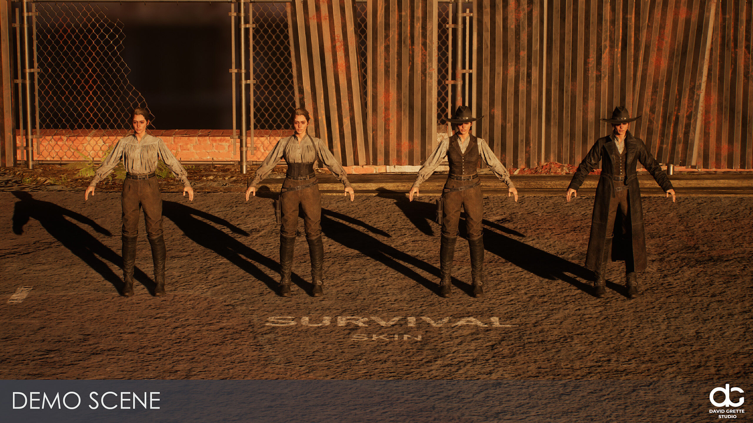 Western Character Bella - Survival Shooter Cowboy Cowgirl Woman Low-poly 3D model_20