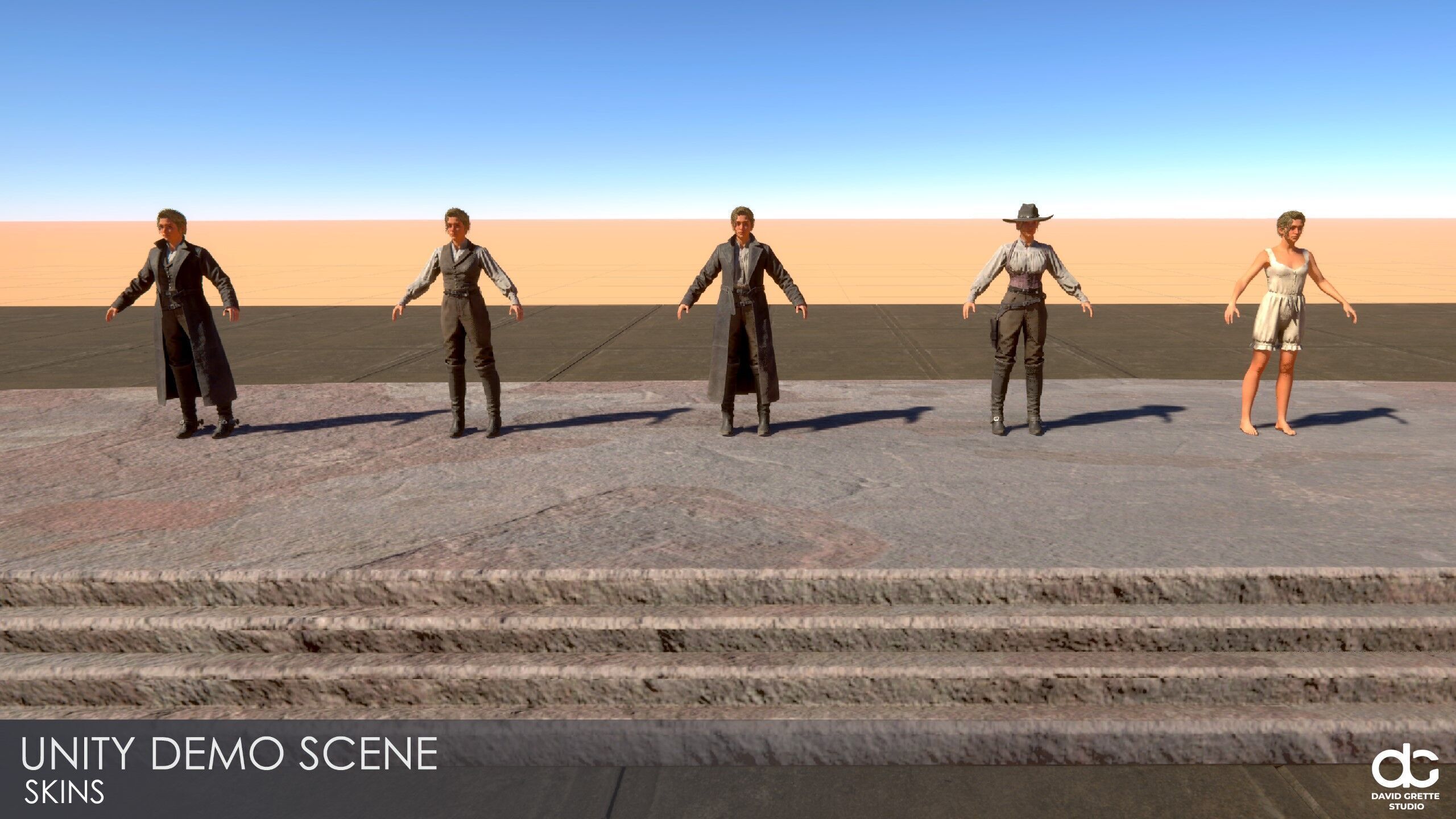 Western Character Bella - Survival Shooter Cowboy Cowgirl Woman Low-poly 3D model_29