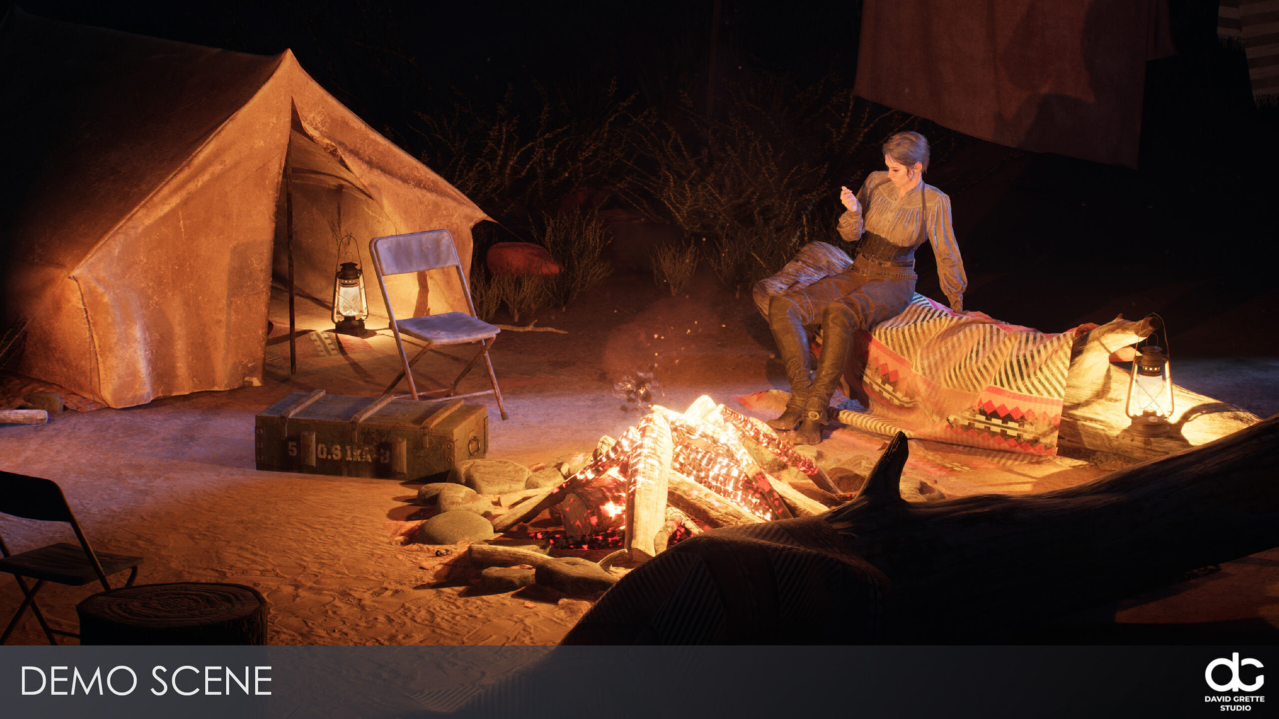 Western Character Bella - Survival Shooter Cowboy Cowgirl Woman Low-poly 3D model_16