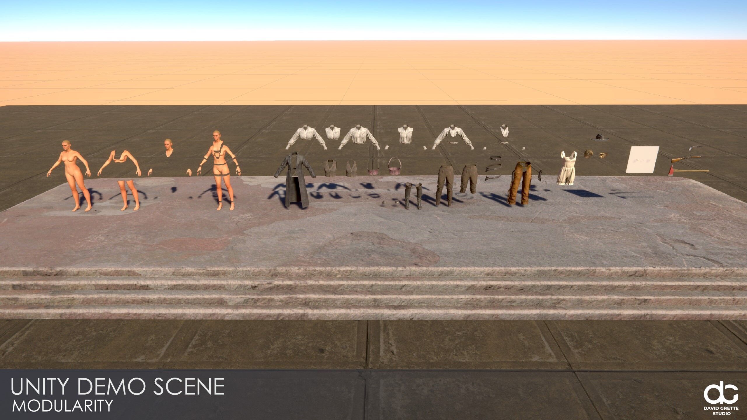 Western Character Bella - Survival Shooter Cowboy Cowgirl Woman Low-poly 3D model_30