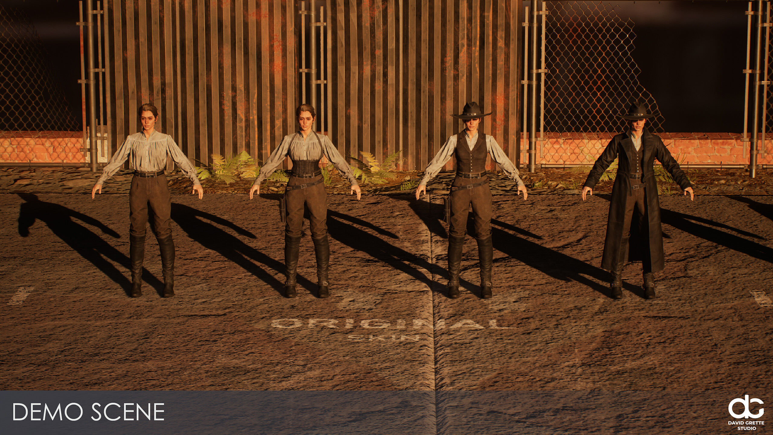 Western Character Bella - Survival Shooter Cowboy Cowgirl Woman Low-poly 3D model_21