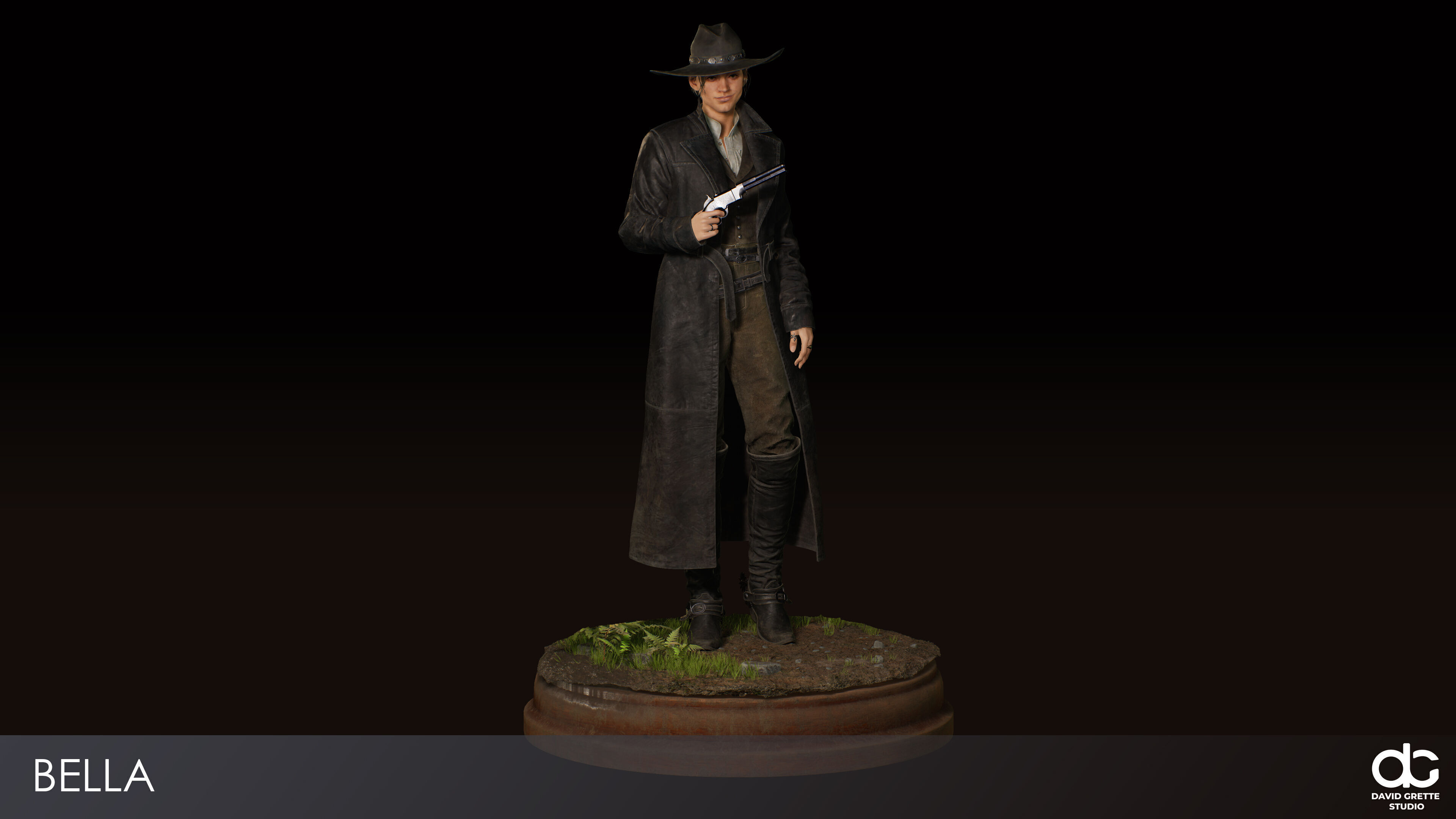 Western Character Bella - Survival Shooter Cowboy Cowgirl Woman Low-poly 3D model_2