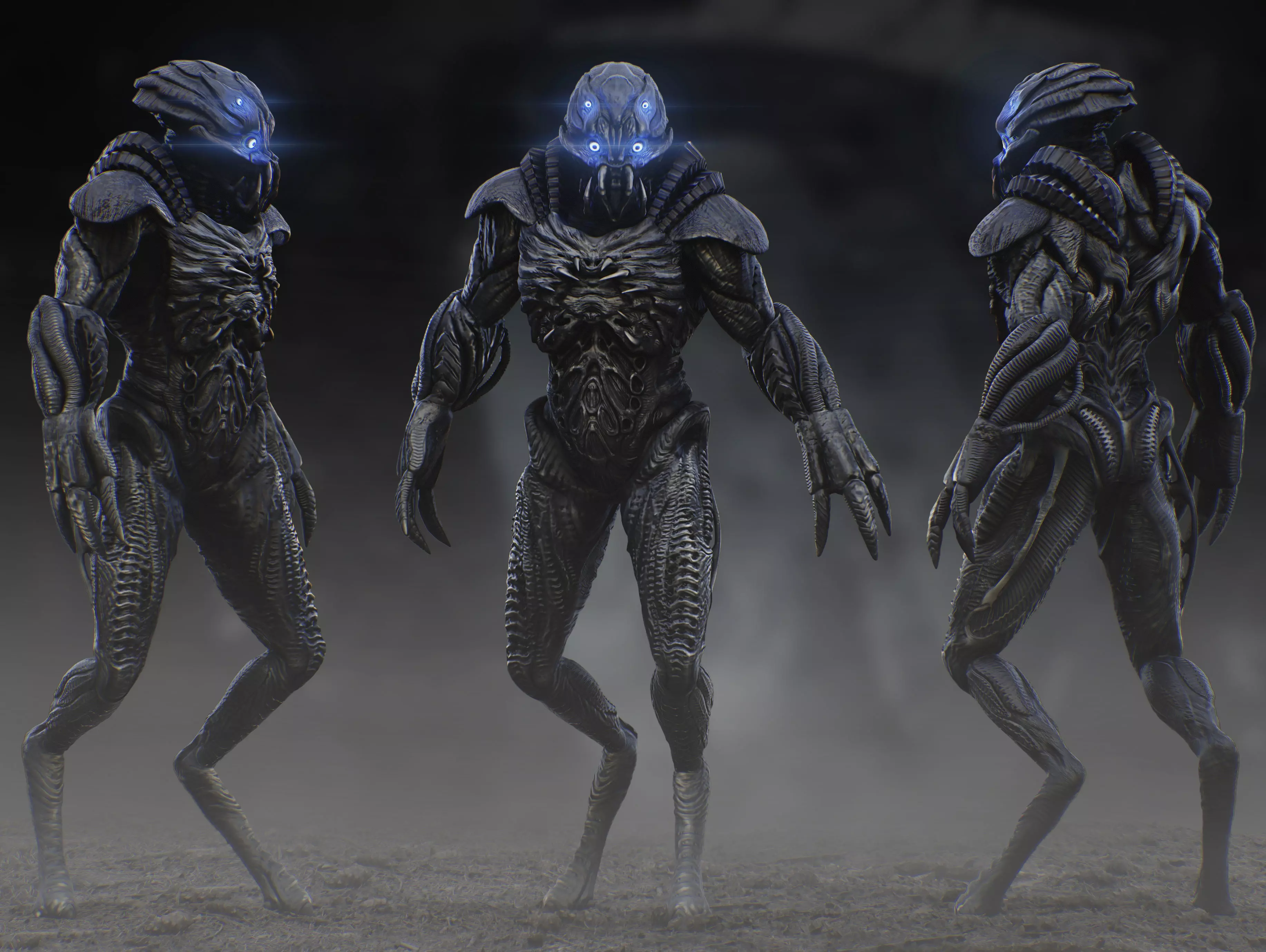 Alien Skyline Low-poly 3D model_0