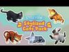 Stylized Cats Pack Low-poly 3D model_1