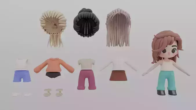 STYLIZED MODULAR CUTE CHARACTER