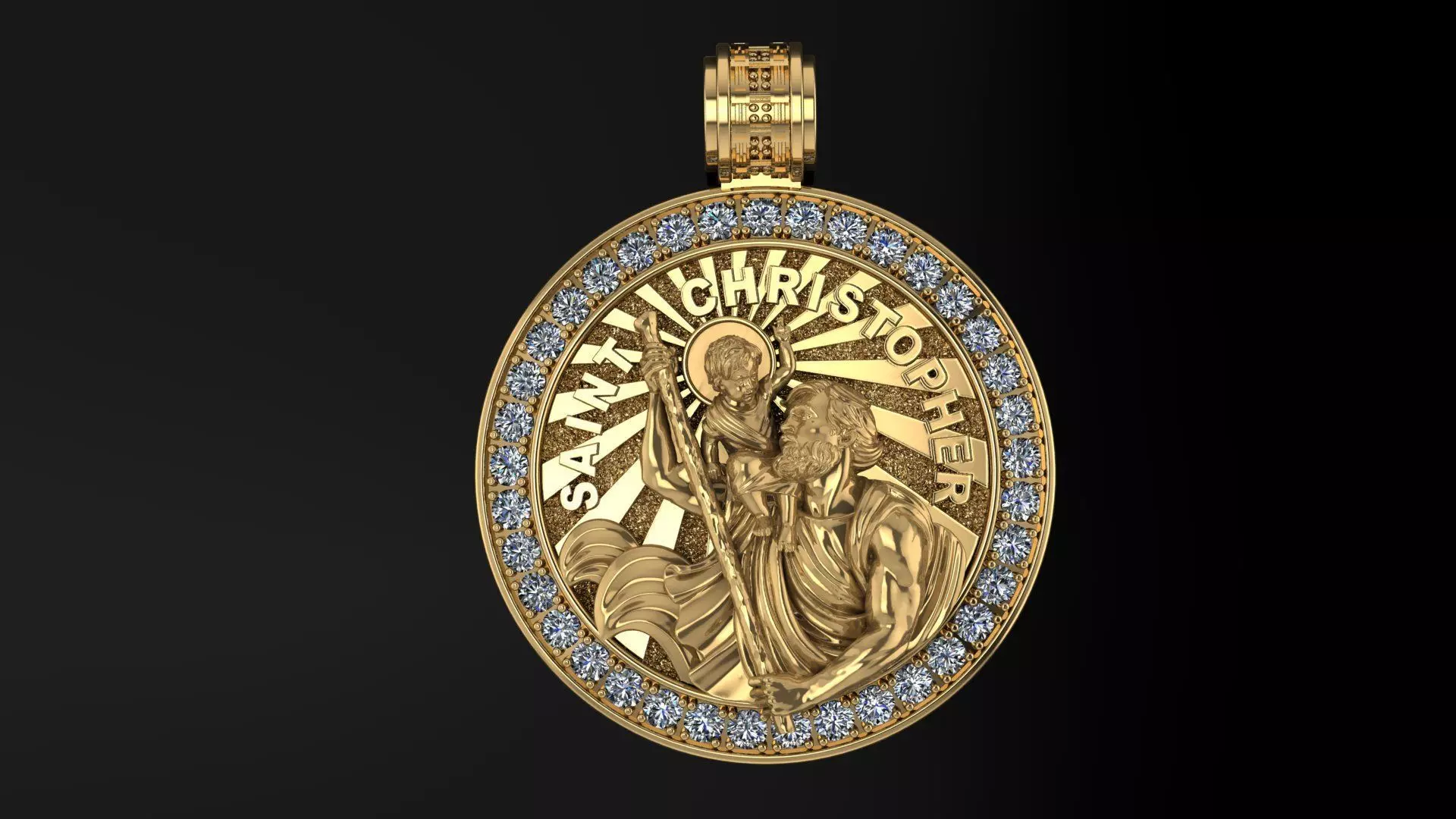 CHRISTOFPHER pendant  STL OBJ model for 3D printing and CNC 3D print model_0