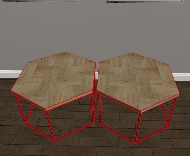 Thornhill Hexagon Coffee Table Low-poly 3D model_2