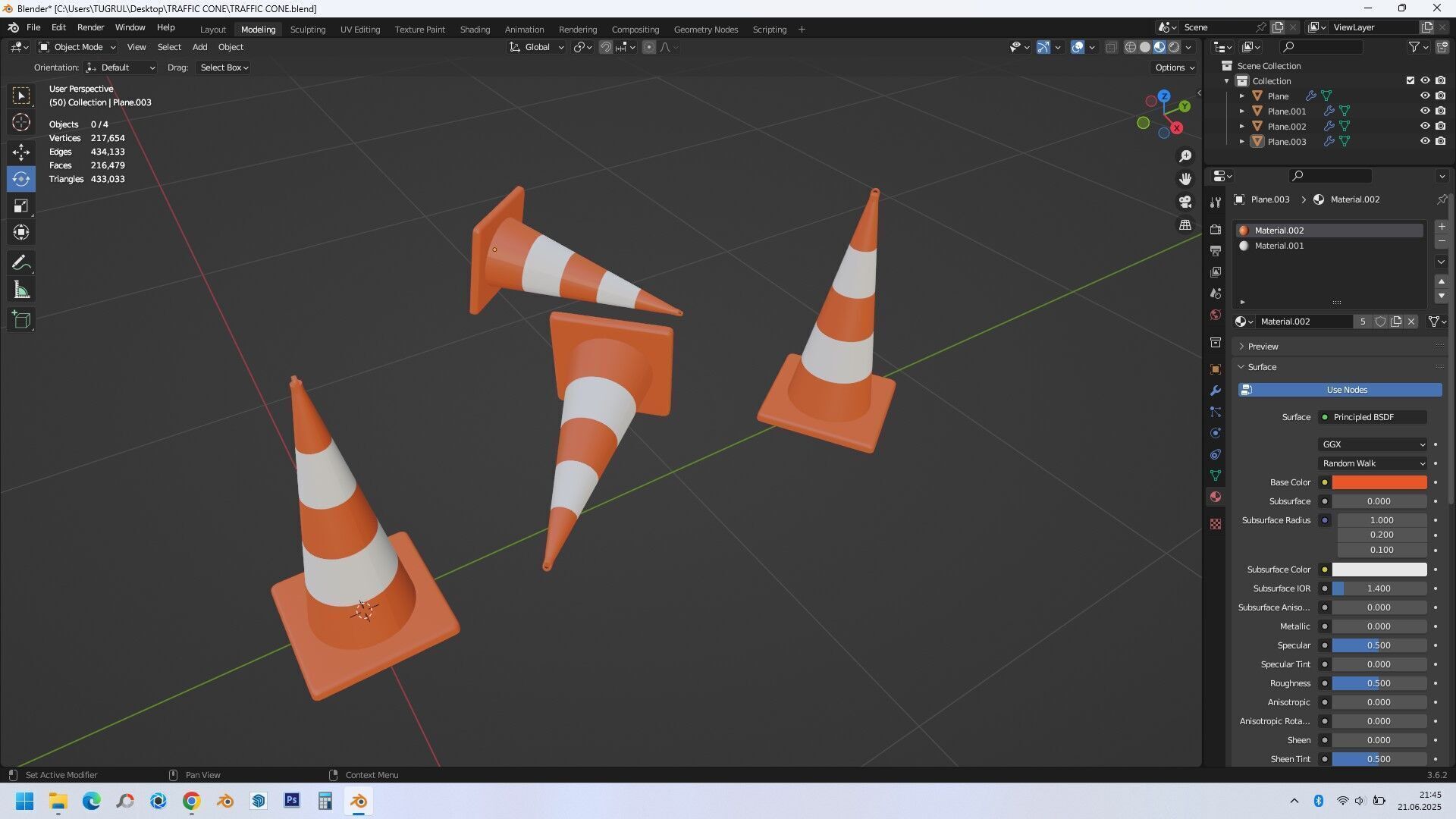 TRAFFIC CONE Low-poly 3D model_1