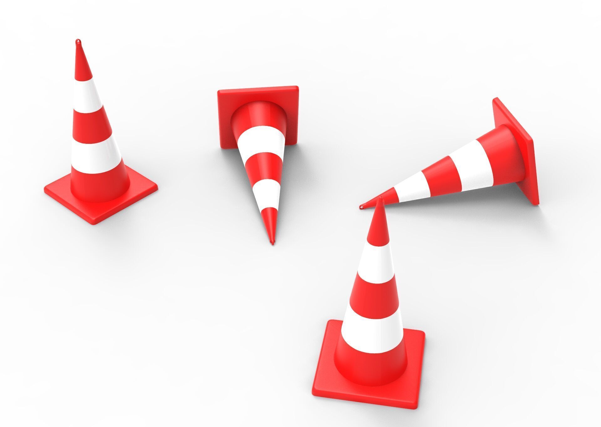 TRAFFIC CONE Low-poly 3D model_4