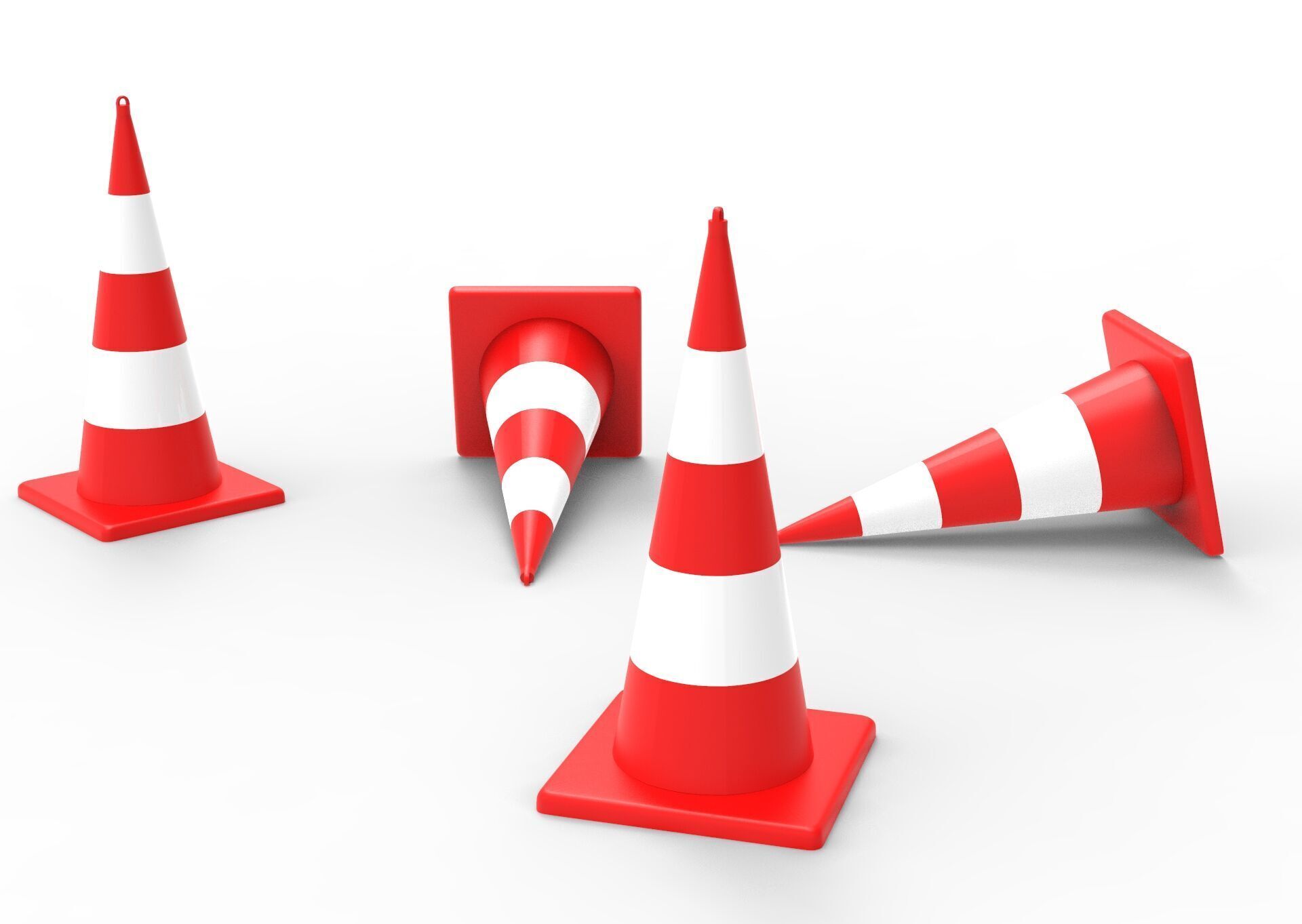 TRAFFIC CONE Low-poly 3D model_5