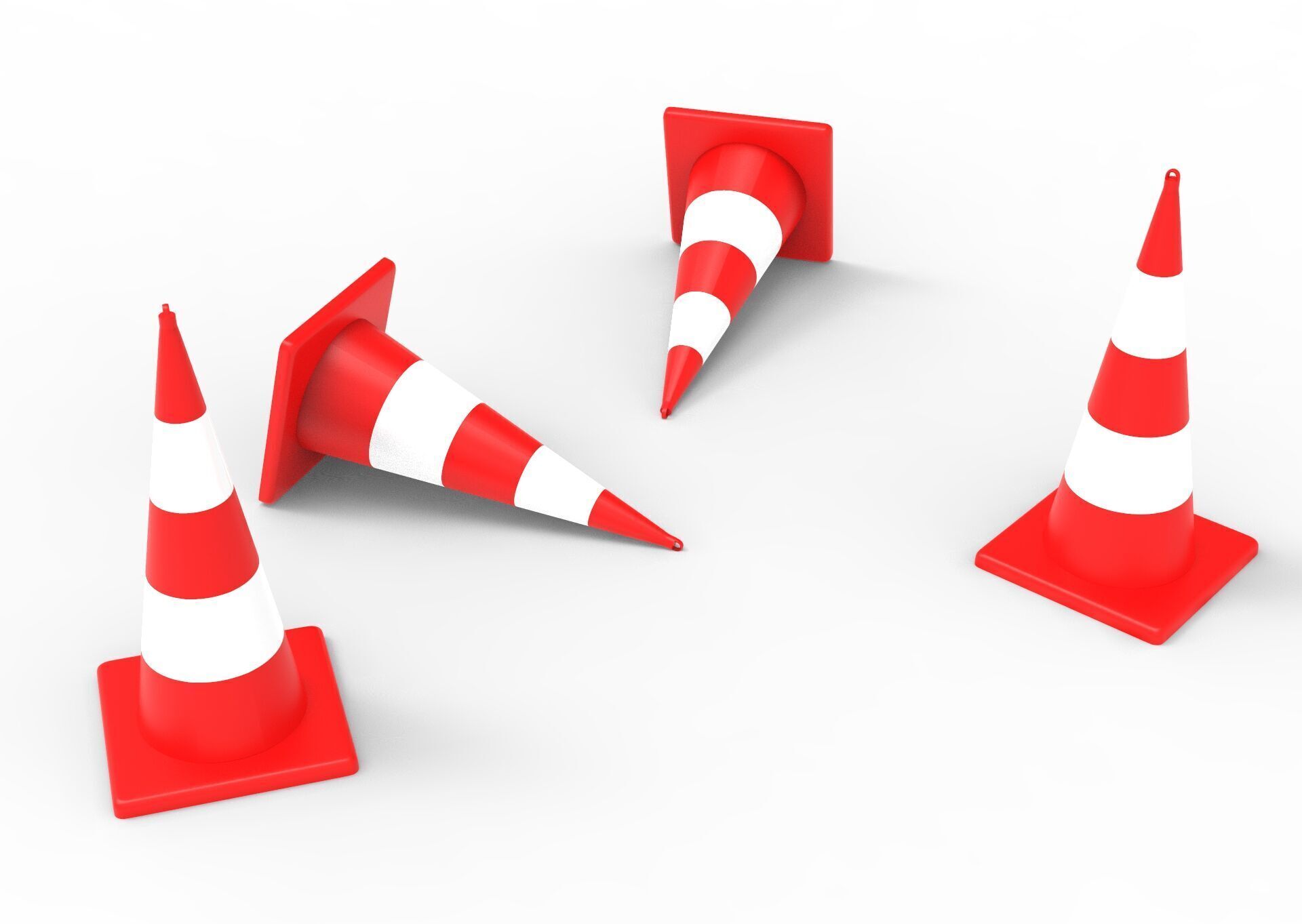 TRAFFIC CONE Low-poly 3D model_2
