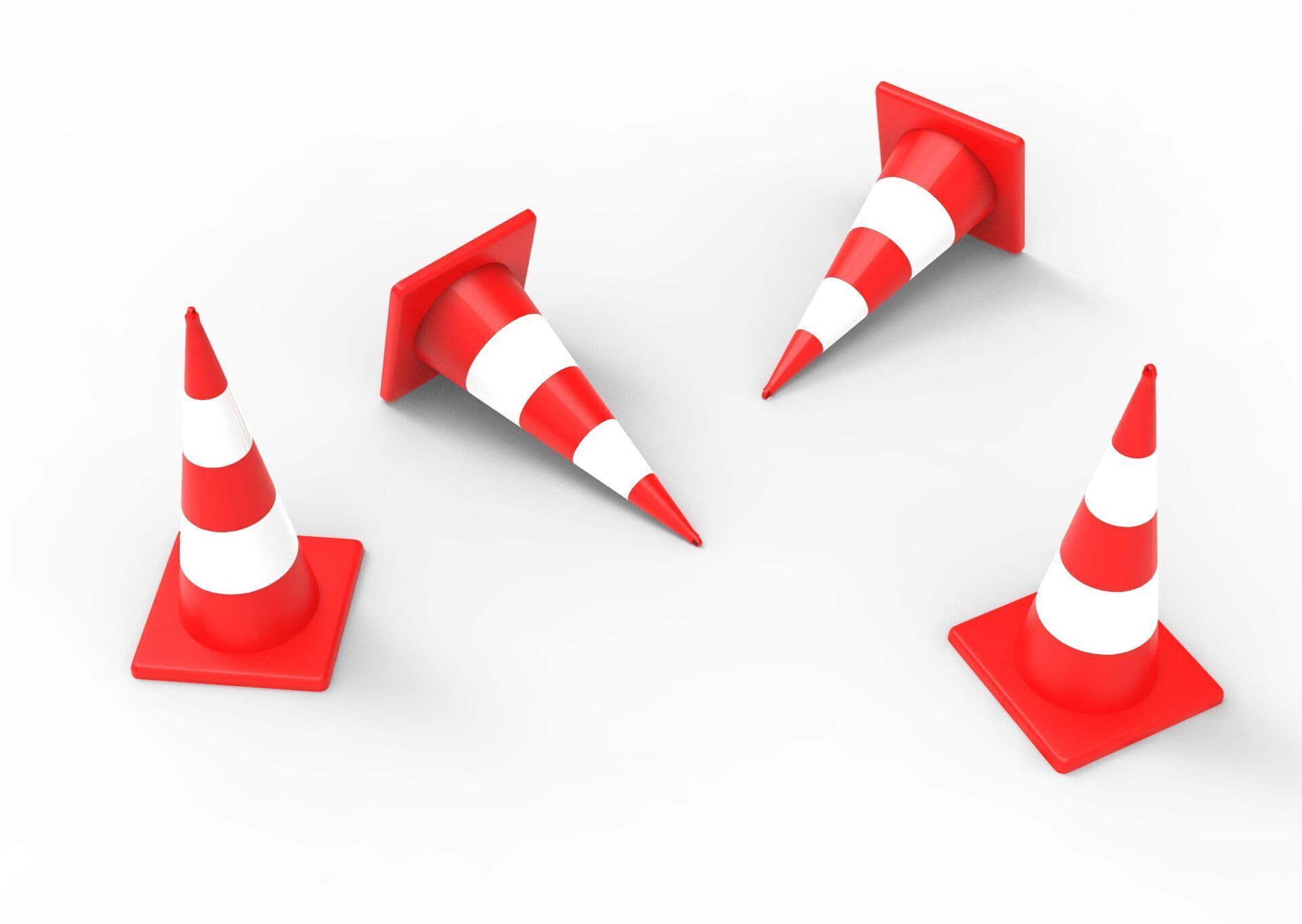 TRAFFIC CONE Low-poly 3D model_3