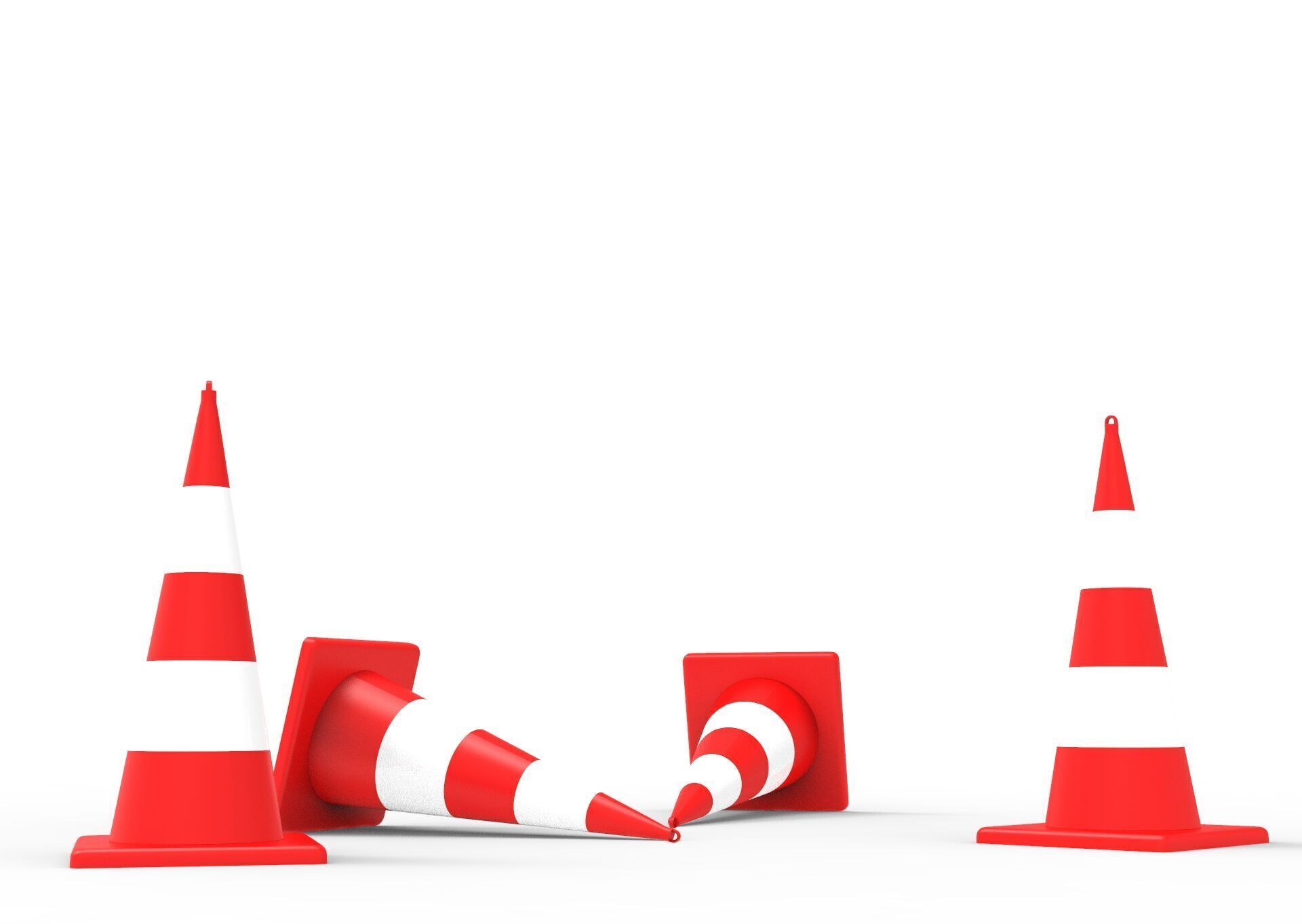 TRAFFIC CONE Low-poly 3D model_7