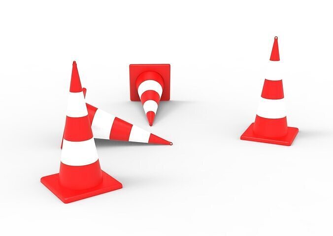 TRAFFIC CONE Low-poly 3D model