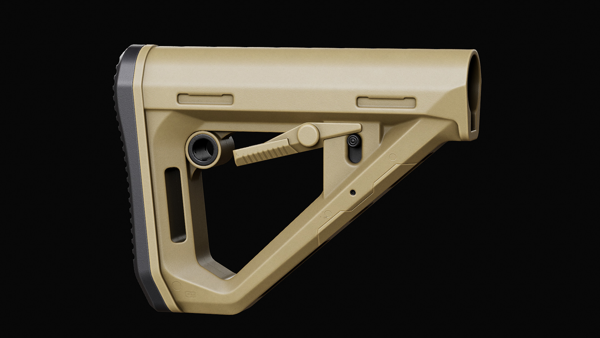 Magpul DT Carbine Stock Low-poly 3D model_7