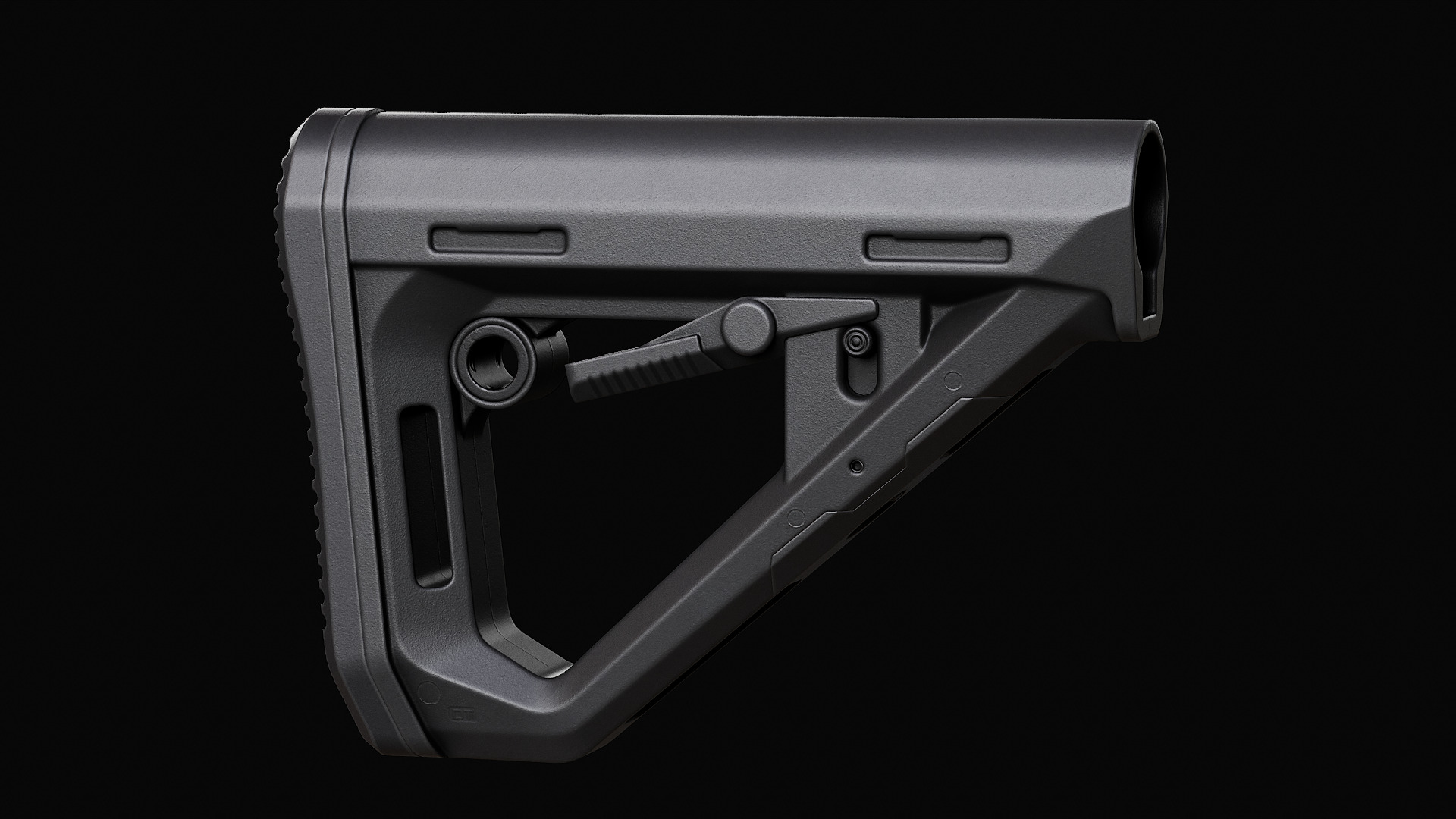 Magpul DT Carbine Stock Low-poly 3D model_3