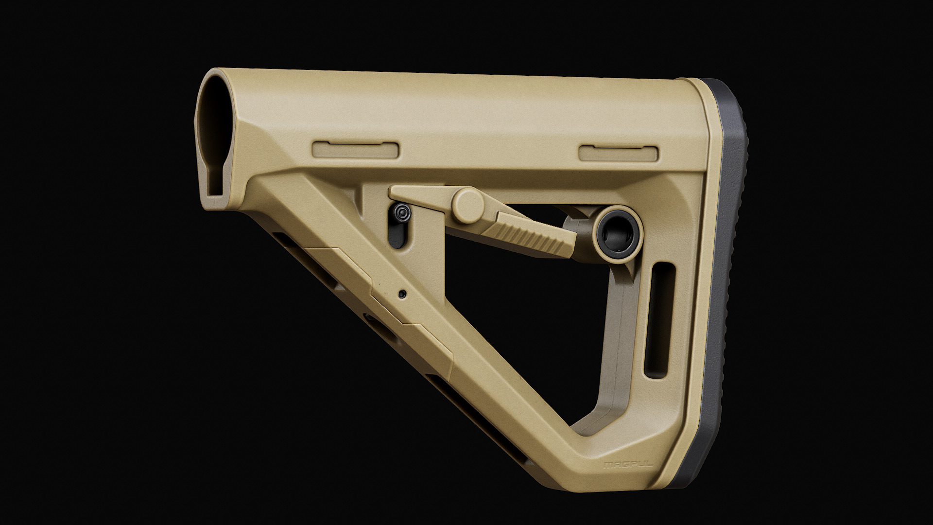 Magpul DT Carbine Stock Low-poly 3D model_4