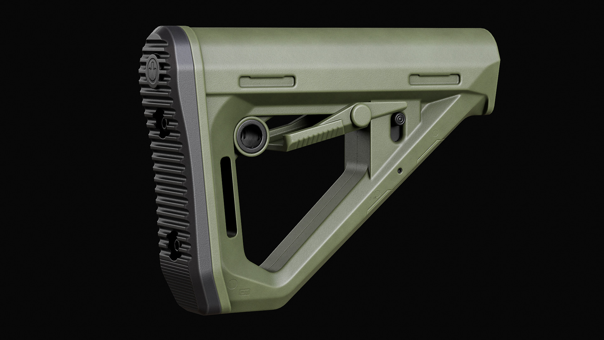 Magpul DT Carbine Stock Low-poly 3D model_10