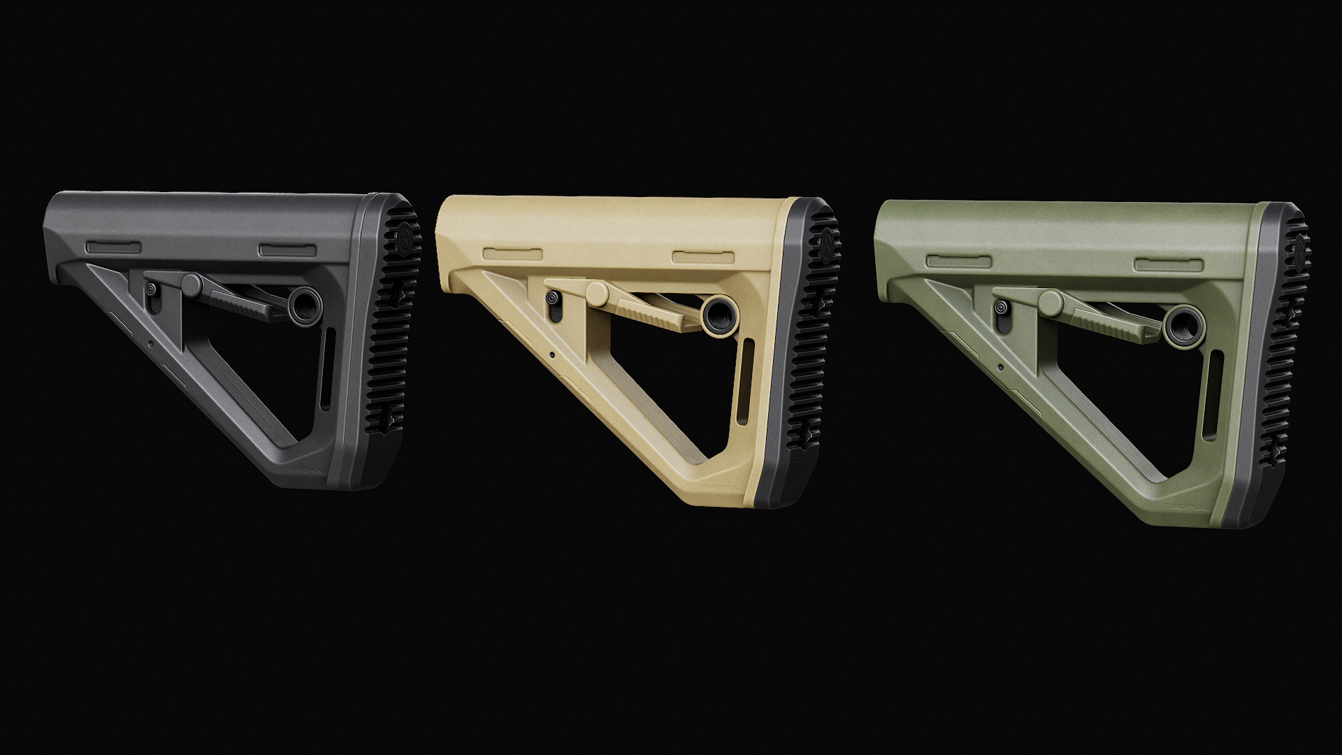 Magpul DT Carbine Stock Low-poly 3D model_12