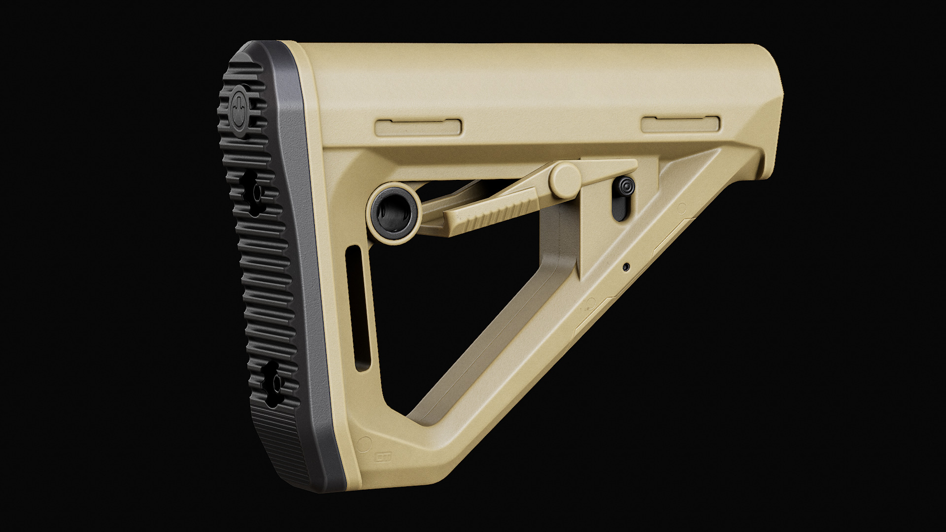 Magpul DT Carbine Stock Low-poly 3D model_6