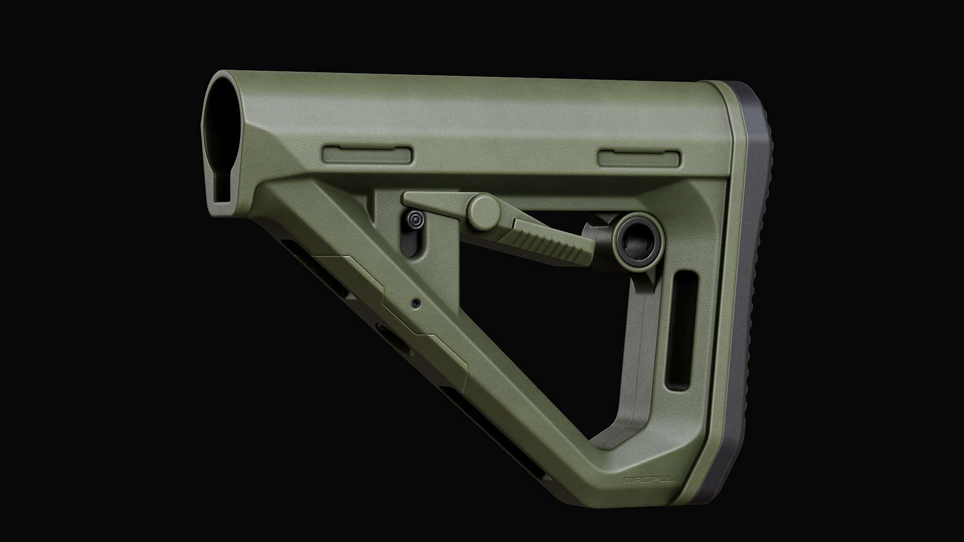 Magpul DT Carbine Stock Low-poly 3D model_8