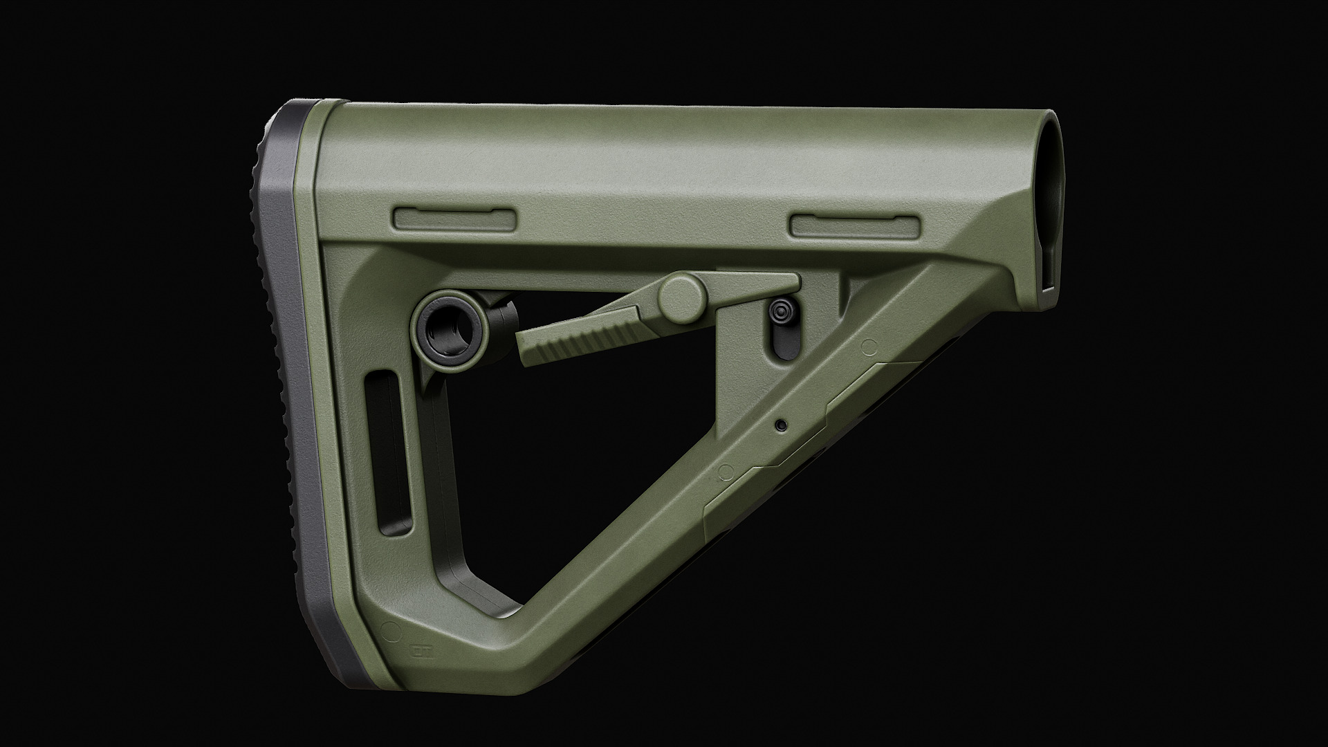 Magpul DT Carbine Stock Low-poly 3D model_11