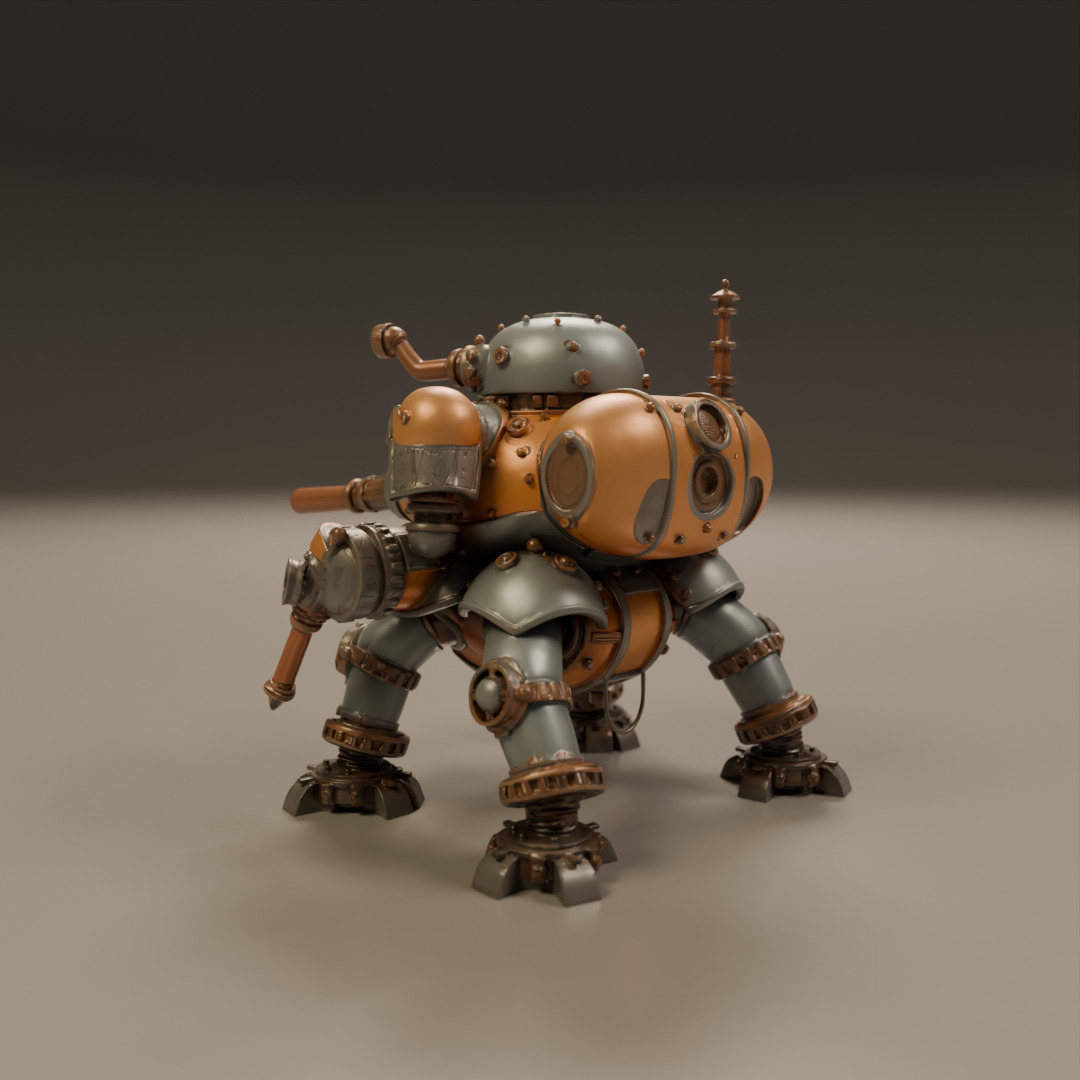 tank steampunk 3D print model_15