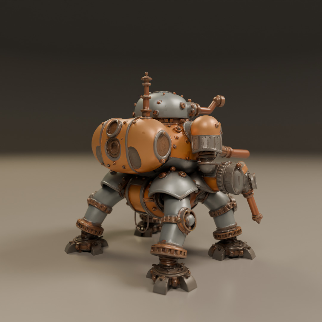 tank steampunk 3D print model_16