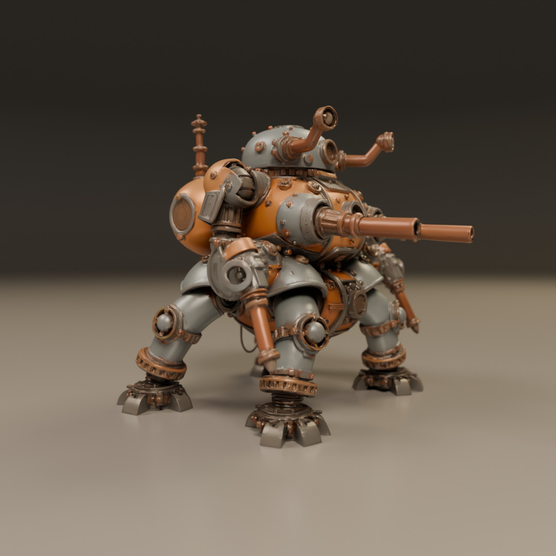 tank steampunk 3D print model_12