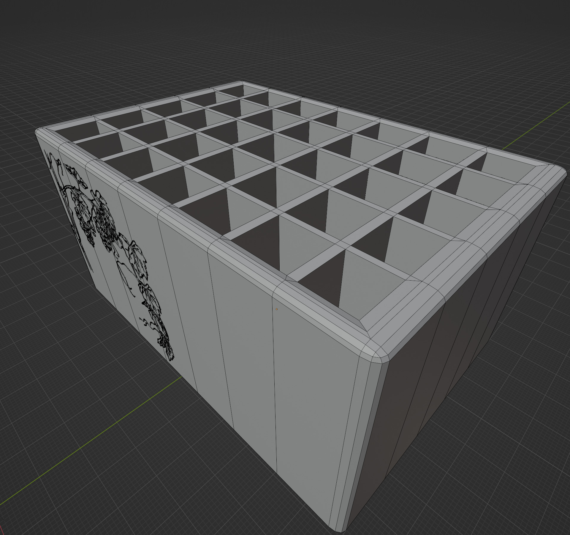 Grape Vine Embossed 35-Slot Pencil Holder 3D print model_9