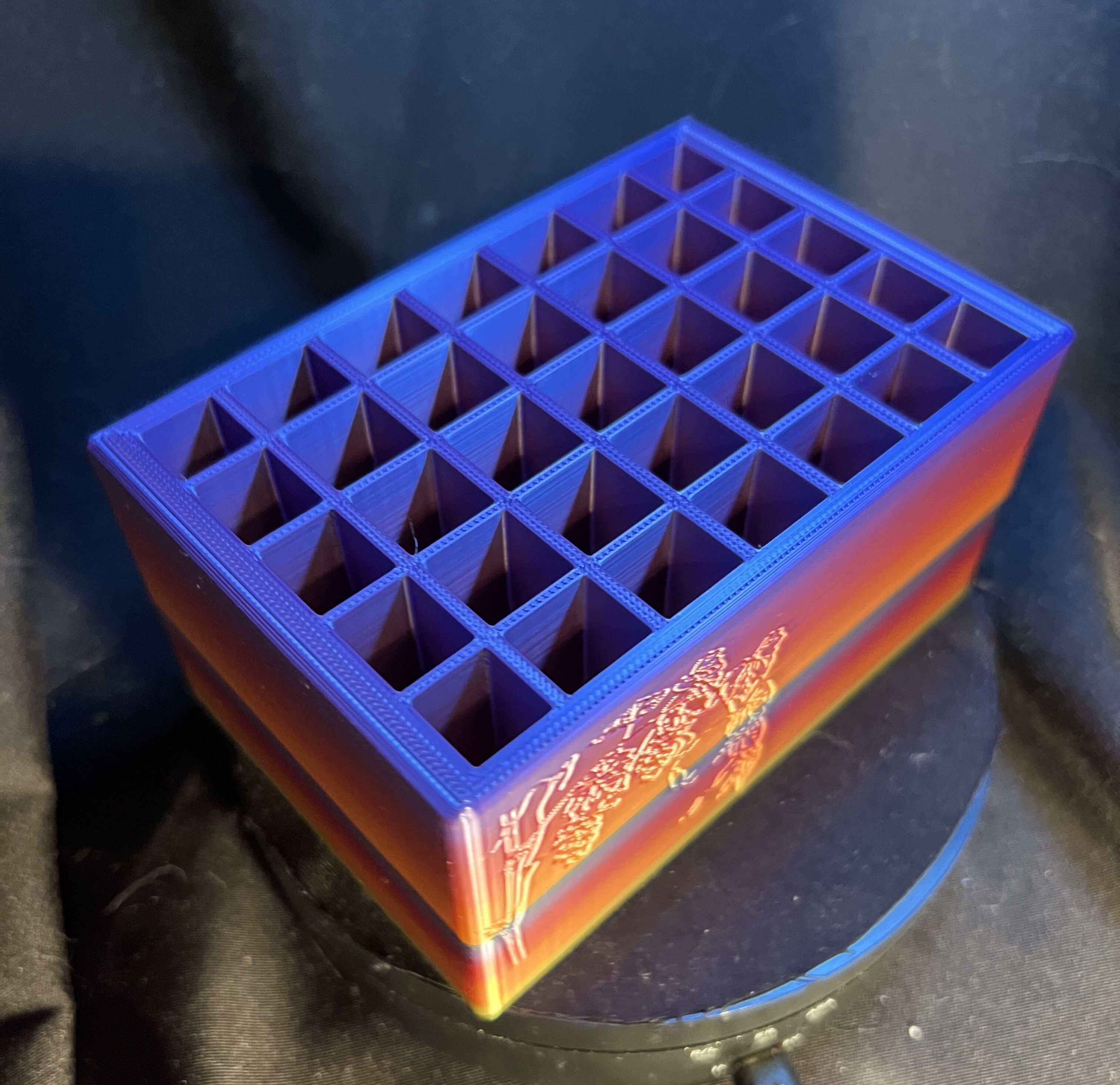 Grape Vine Embossed 35-Slot Pencil Holder 3D print model_4