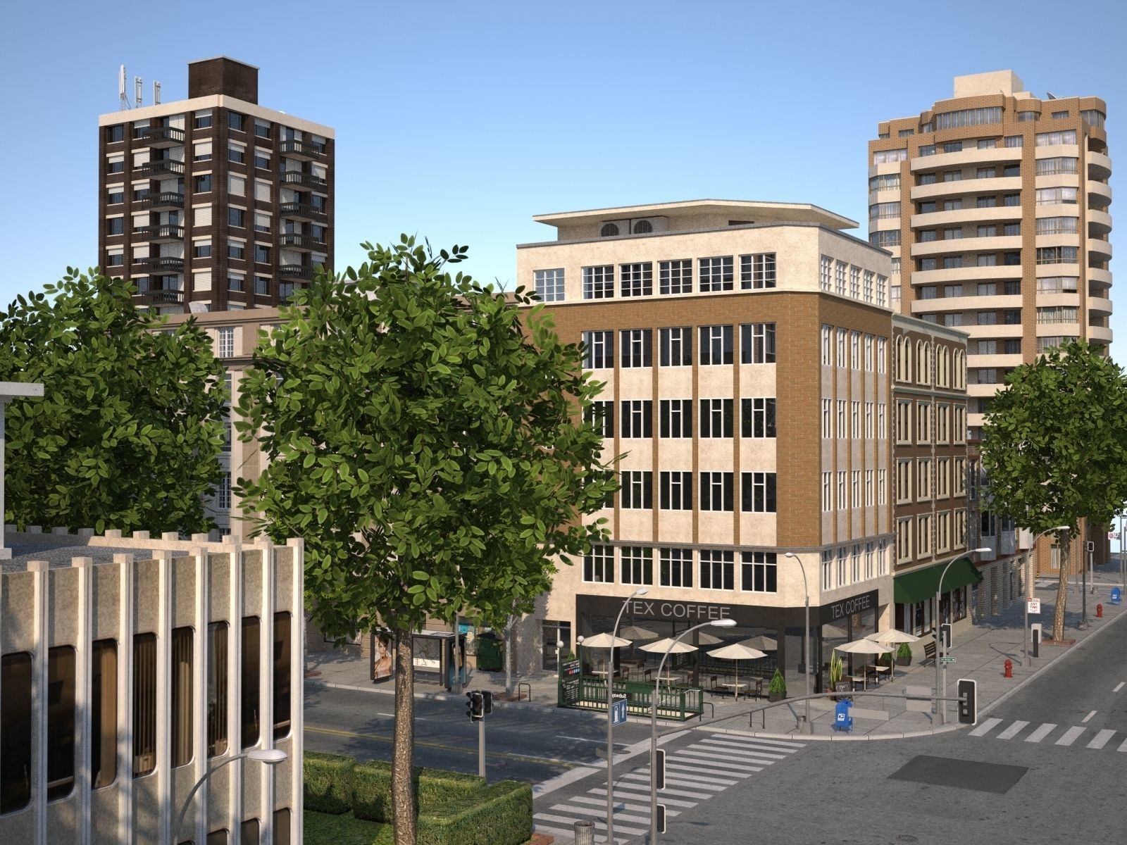 City medium size Low-poly 3D model_27