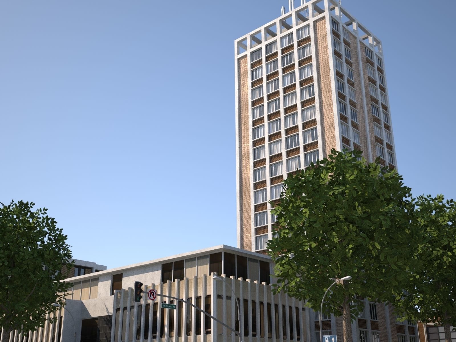 City medium size Low-poly 3D model_26