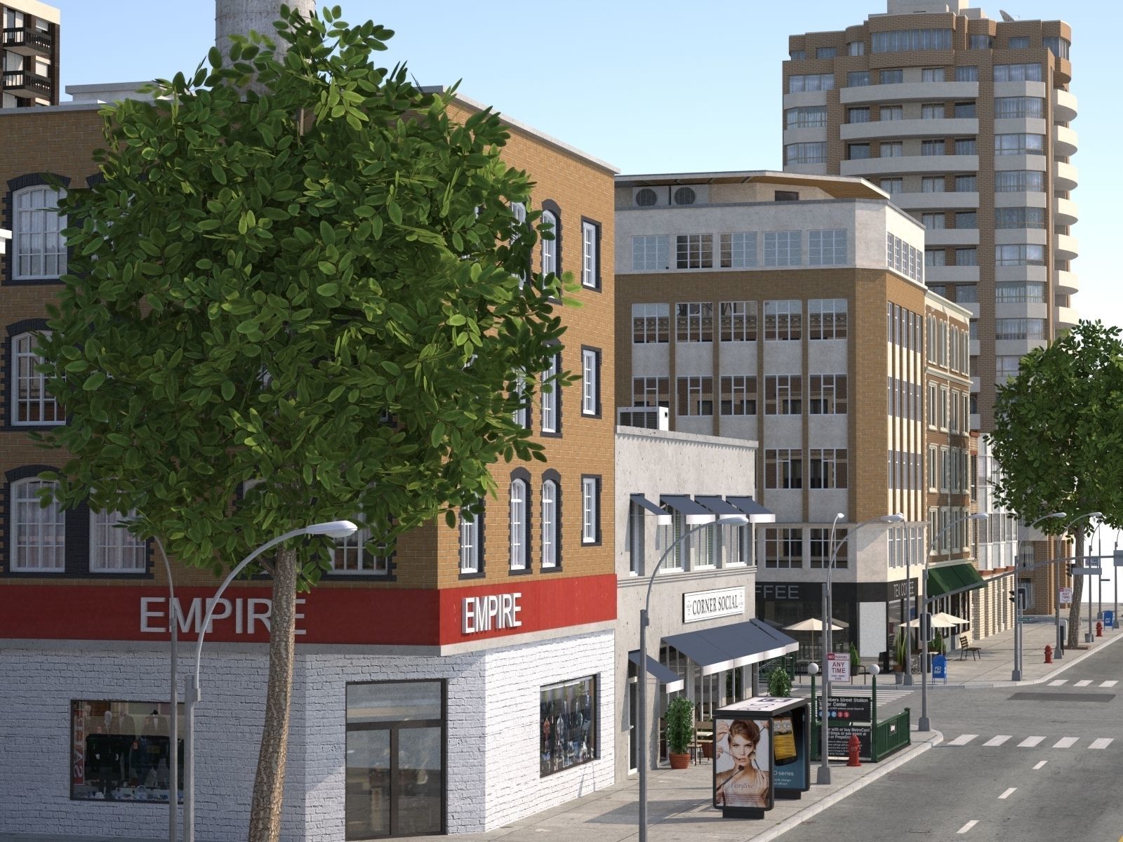 City medium size Low-poly 3D model_19