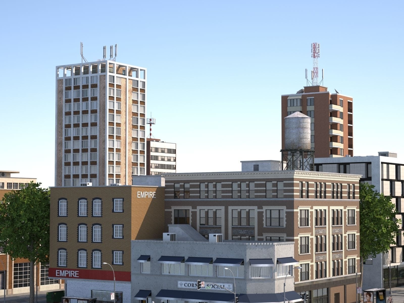 City medium size Low-poly 3D model_20