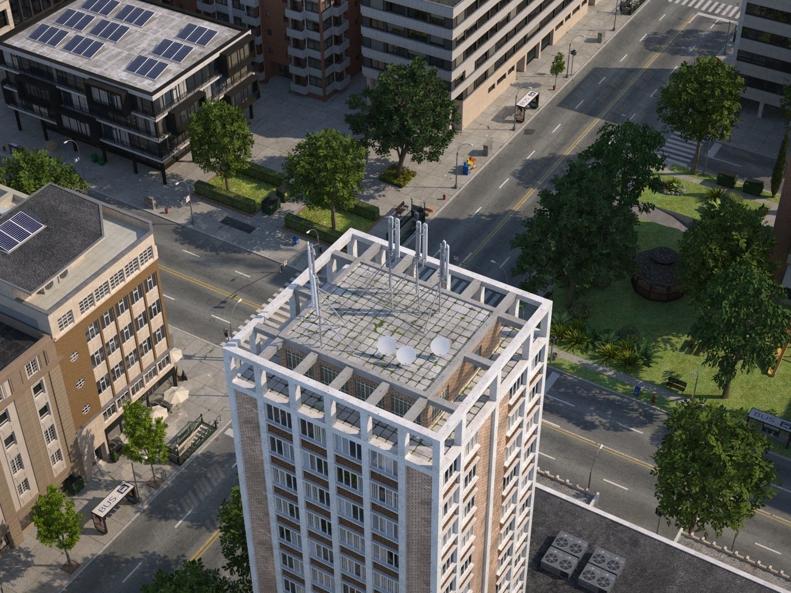 City medium size Low-poly 3D model_9