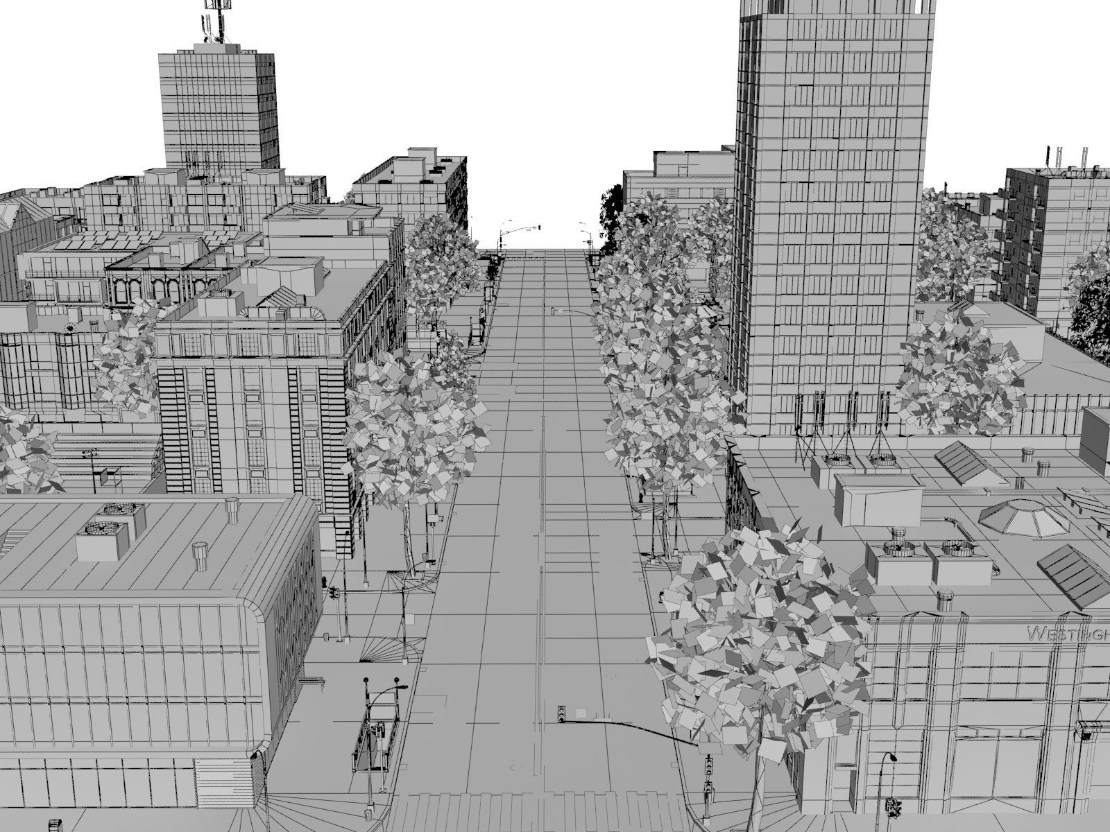 City medium size Low-poly 3D model_29
