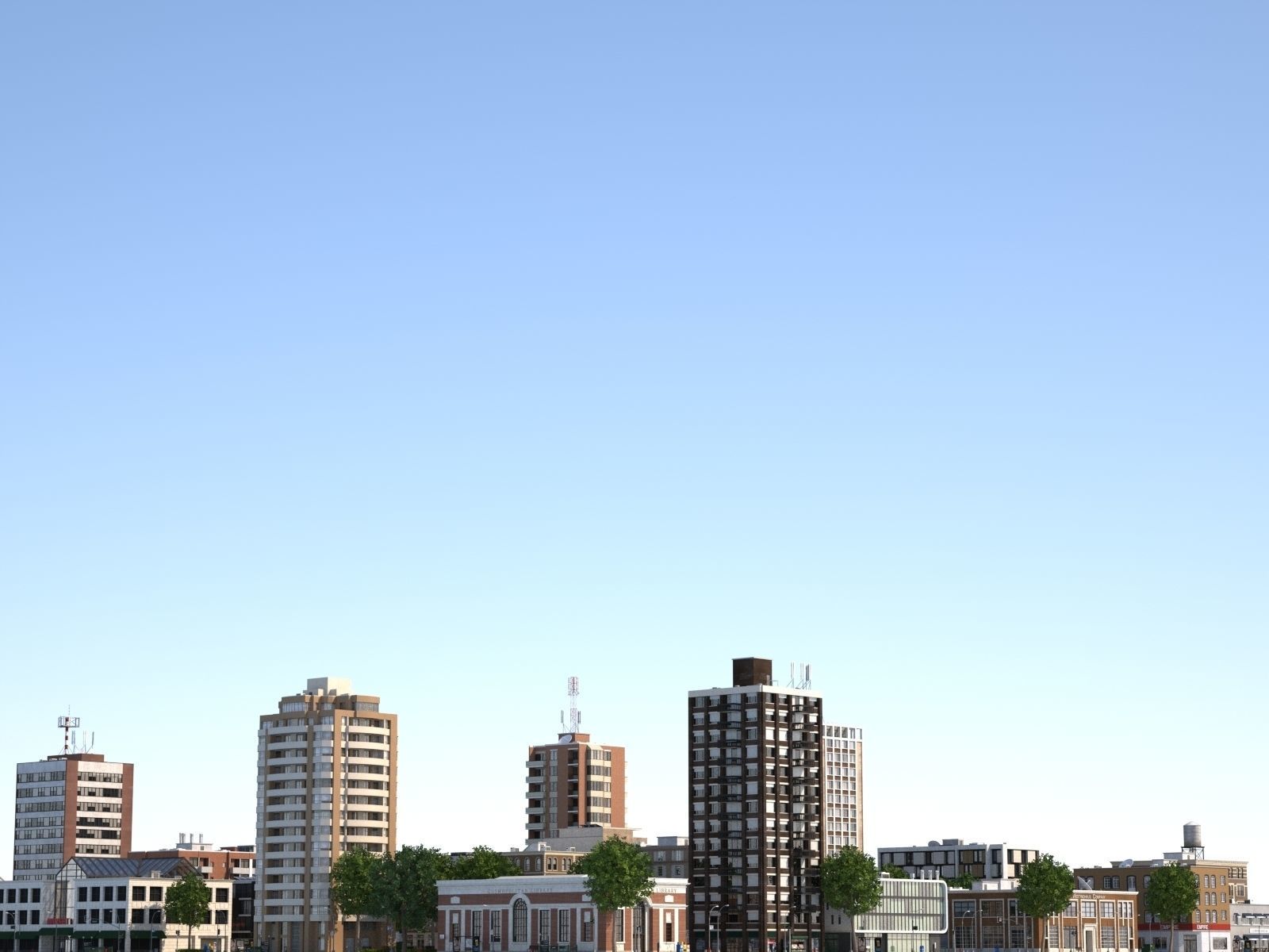 City medium size Low-poly 3D model_13