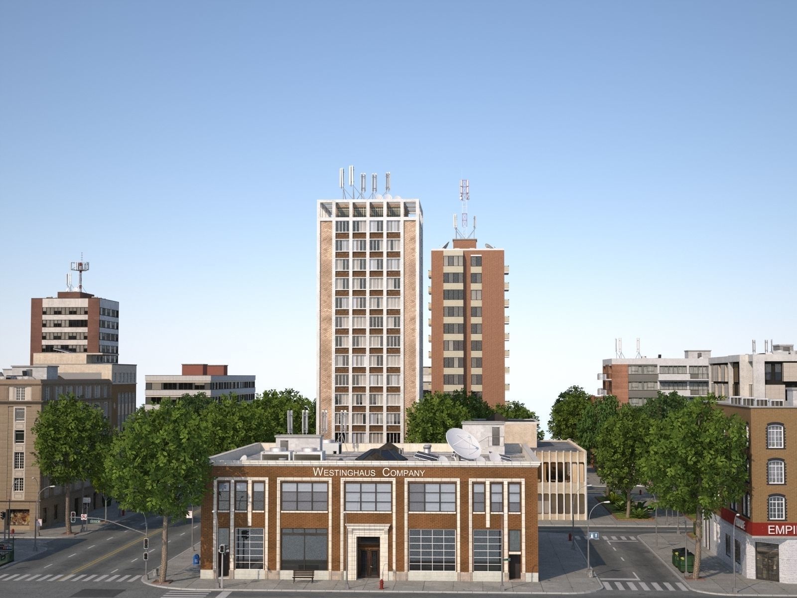 City medium size Low-poly 3D model_4